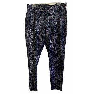 Torrid Women's Black Sprinkle Foil Legging Silver Low Rise Stretch Plus Size 2